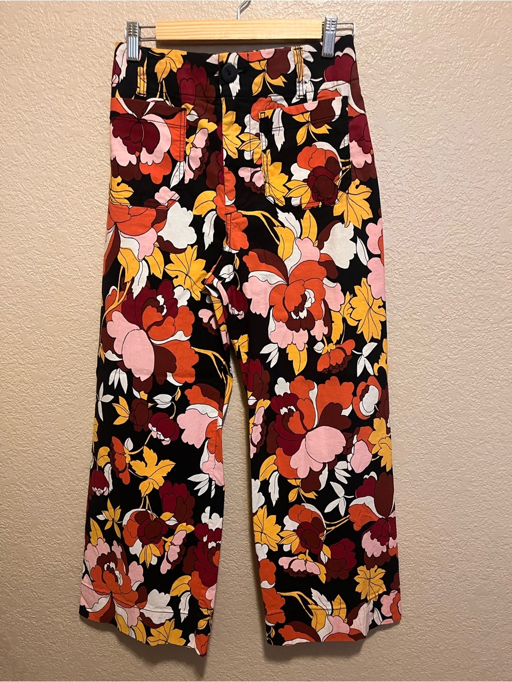 Anthropologie Maeve Colette Floral Cropped Wide-Leg Pants